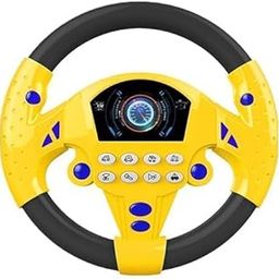 Claudelle Steering Wheel Toy Simulate Driving Car Copilot Steering Wheel Electric Baby Toys with Sound Driving Vocal Toy Kids (Yellow)-image-76