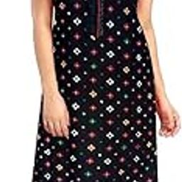 ST Royal Women's Pure Cotton Regular Nighty | Women .Printed Nightwear | Long Maxi Night Gown | Super Soft Comfortable & Fancy Sleepwear (Black, XL)-image-52