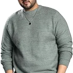 instafab Plus Men's Sweater for Casual Wear | Turtle Neck | Long Cuff Sleeves | Pull On Closure | Plus Size Sweater Crafted with Comfort Fit for Everyday Wear-picture-17