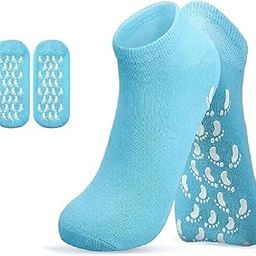GLUN® Silicone Socks for Dry Feet Treatment, Blue Colour Soft Feet Moisturizer Spa & Pedicure Socks for Dry Cracked Heels and calluses, and Gel Spa Socks for Repairing for Men & Women Foot Care-image-25