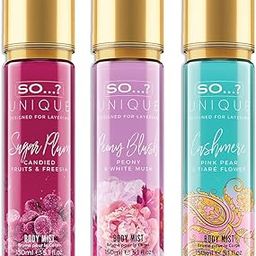 SO...? Unique Body Mist, Sweet Petals (Sugar Plum+ Peony blush + Cashmere) (Pack Of 3) Combo Gift Set Pack, 450ml UK's No1 Body Mist For Women-image-19