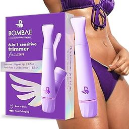 Bombae 6-in-1 Sensitive Trimmer for Women| Bikini Trimmer Eyebrow for Women| Facial Hair Trimmer Attachment| 90 Mins Runtime| C Type Charging| Waterproof, Portable, Quick, Gentle & Painless New Model-16