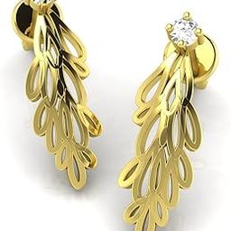 18KT Yellow Gold Stud Earrings for Women-image-77