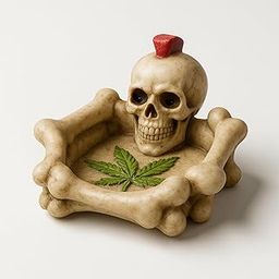 YellowCult Skull Ashtray with Bone Design, Gothic Resin Smoking Ash Tray for Balcony Office Desktop Home Parties, Cool Cigarette Holder Skeleton Decor Gift for Smokers, Halloween, Horror Fans-image-13