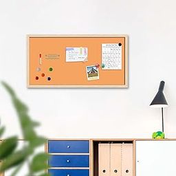 ArtzFolio Browns Family Sandy Brown Colour | Framed Magnetic Dry Erase White Board | Includes Sticky Notes, Magnet Buttons & Markers | Natural Brown Frame | 36 x 18 inch (91 x 46 cms)-24