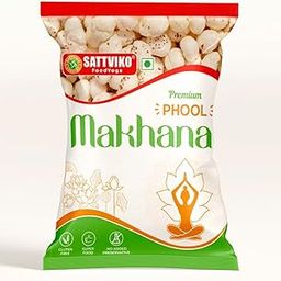 Sattviko Premium Raw Plain Phool Makhana | Fox Nuts | Healthy Crunchy Snack | Gluten-Free, Protein-Rich, Low-Calorie Superfood | Ideal for Fasting & Guilt-Free Snacking (200 gm - Pack of 1)-image-57