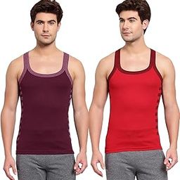 Men's Cotton Solid Multcolor Scoop Neck Sleeveless Gym Vest - Pack of 2 (812)-image-24