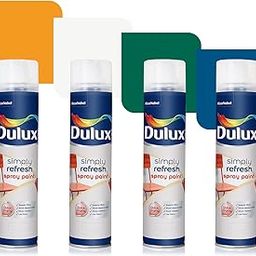 Dulux Simply Refresh Spray Paint Tri Colour Special Combo Pack for Home, Wall, Cars, Bikes, Wood & Metal Surfaces (White, Golden Yellow, Bus Green, Phiroza, 4 x 400ml)-image-5