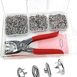 KAXIMON Snap Fasteners Kit 200 Sets, 9.5mm Fabric Snaps Clothing Snaps No Sewing,Stainless Steel Button Snaps with Snap Pliers for Metal Snaps, Press Studs Snap Fasteners Tool Kit for Fabric-picture-22