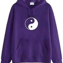 Purple Hoodie with White Printed :YIN YANG-image-48