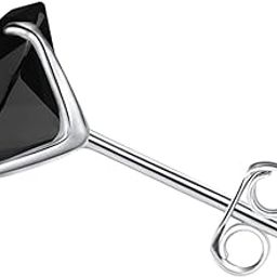 925 Silver Men's Black Stud Earring | 92.5 Sterling Silver & Round Brilliant Black Cubic Zirconia | Single Stud for Men | Lovely Gift-picture-28