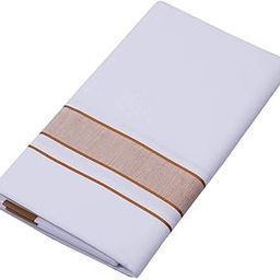 Men single dhoti kerala munde cotton temple wear dhoti Brown colour wide border-image-11