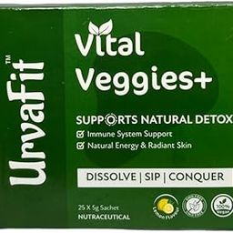 UrvaFit Vital Veggies+ | Gut Reset | Digestion Support | Energy Stabilizer | 25 sachets | 5g each-image-17