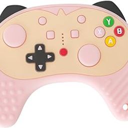 DTR Creation Baby Game Controller Teether Toy ? Soft Silicone Chew Toy for Infants | BPA-Free Food-Grade Material | Fun Design for 3+ Months Boys & Girls (Pink)-image-84