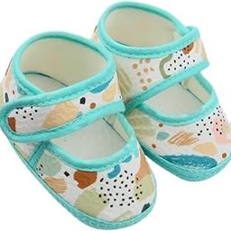 6 To 12 Months Baby Girls Soft Cotton Printed Velcro Belly Sandal/Booties (Mint,White)-BT4920-image-75