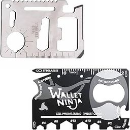 Generic Combo Of Multi-Purpose Credit Card Size 11 In 1 Small Silver Wallet Ninja Pocket & 18 In 1 Small Black Wallet Ninja Pocket Tool-53