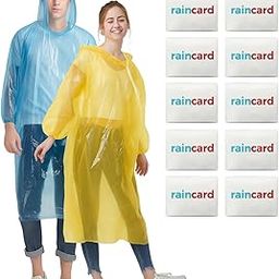 Rain Card for Emergency Use 3pcs | Waterproof with Smallest Pocket Size | Easy to Carry & Reusables 2-3 Times | Thin Plastic Multi Colors Free Size-83