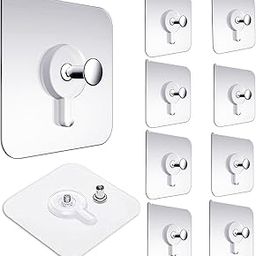 MOBDESK 10-Pcs Photo Frame Hooks for Wall Without Drilling | Photo Frame Stickers with Strong | Self-Adhesive Wall Hooks | Transparent Hooks Heavy-Duty Adhesive Hook for Hanging Photo Frame-V-253-image-6