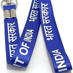 Bharat sarkar Govt Of India Id Card Holder fabric Lanyard Keychain Neck Strap Blue-image-39