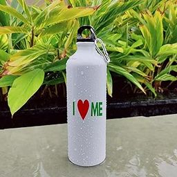 PALESAA Designer I Love Me Printed Aluminium Sipper Bottle With Hook Ideal for all Age Groups (750, Round, 1, 750ml Sipper)-image-79