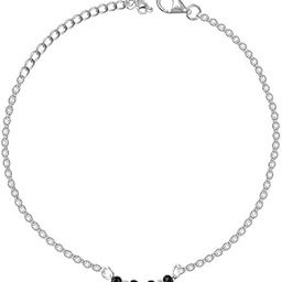 BARBUDDY Silver Plated Studded Black Bead Anklet | Gifts for Women & Girls-15