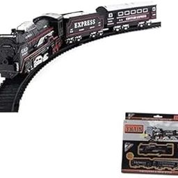 Train Set with Track (13 Pieces) |Battery-Operated Classic Toy Train with Lights & Sound| Easy-to-Assemble Railway Track for Kids| Fun Gift for Boys & Girls | Pack of 1(Plastic Battery Toy)-image-100
