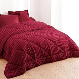 VAS COLLECTIONS 210 TC Satin Stripes Reversible AC Comforter/Blanket for Winter/Quilt/Duvets for King Size Double Bed 220 GSM for Home/Hotel/Hospital Uses (230X250 cm - Red & Maroon)-image-92