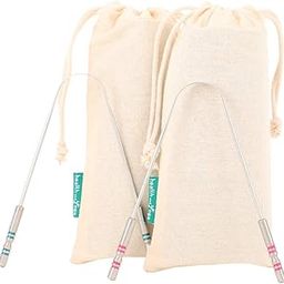 HealthAndYoga® SteloSwipe Stainless Steel Tongue Cleaners with Colored Handles (Set of 2 with Cotton Bags) For Couples–Premium Surgical Grade Scraper - Oral Hygiene, Prevents Bad breath & Cavities-picture-11