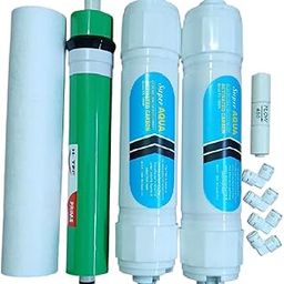 100 GPD Membrane + Sediment Filter + Carbon Filter + Spun Filter + FR + Connector Set | Complete RO Maintenance Kit | Universal Fit-image-28
