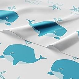 Twin Sheet Set - Soft, Cozy Bedding for Boys and Girls, Kids Sheets Set, Easy Care and Clean, Comfortable, Wrinkle-Free Microfiber for Toddlers, Fun Patterned Bed Sheets for Children - Whales-image-20