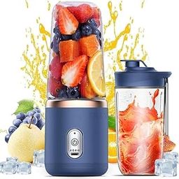 DTR Creation Portable Juicer Blender for Smoothies & Juices | USB Rechargeable Mini Blender Bottle | 400ml Shake Maker | 1800mAh Battery | Personal Smoothie Mixer for Travel, Gym, Office-image-66