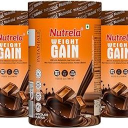 Nutrela Weight Gainer | 500g Chocolate Flavour (Pack of 3)| High-Calorie Mass Gainer with Vitamins & Khandsari Sugar | Ideal for Men & Women-image-87