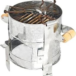 Sigdi indias First Iron Sigadi With Smooth Edges, Strong Stand With Vertical Support Strong Riveted Rods, Wooden Handle, Angeethi Chulha Heater Wood Stove for Cooking and Outdoor Parties-image-21