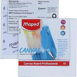 Maped Canvas Kit (4"X4") 12 Pieces |Canvas Set|Ideal for Poster Colour and Acrylic|Birthday Gift|Return Gift|Drawing Kit|DIY Kit|Canvas Painting|Canvas Panel-17