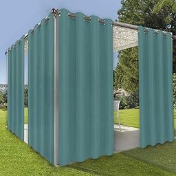 OutdoorLines Waterproof Indoor Outdoor Curtains for Patio – Privacy Sun Blocking Grommet Curtain Panel Weatherproof, UV Resistant Curtains for Gazebo, Porch, Pergola Teal Blue 52W x 84L 1 Panel-image-7