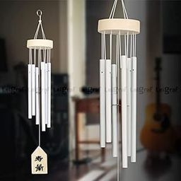 LEIGARF Wind Chime 6 Pipes Rods Garden Wall Decorative Hanging Wind Chimes || Hanging Wind Chimes for Home Balcony Windows Bedroom Living Room Garden |30 Inch (Silver)-image-99
