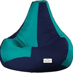 RnS Rest 'n' Sleep - Bean Bag Cover Teardrop Without Beans for Living Room, Bed Room for Relaxing (Sea Green/Navy Blue, XXXL)-image-66