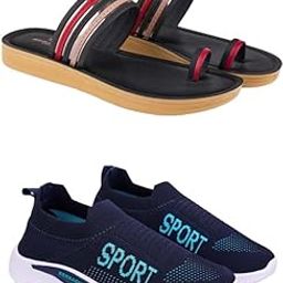 Extra Soft Classic Casual wear with Flexibility Technology Wedges Combo for Women's/Girl's(6144+7074)()-image-96