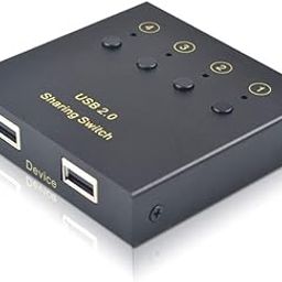 eKL USB Switch Selector 4 Computers in Sharing 2 USB Devices Out Controller USB 2.0 Peripheral Switcher Box Hub for Mouse Keyboard PCs Scanner Printer with Button Swapping and 4 Pack USB A to B Cable-29