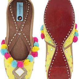 Vibgyor Lemon Yellow Punjabi Jutti for Women | Mojari for Ladies | Bridal Juti-image-42