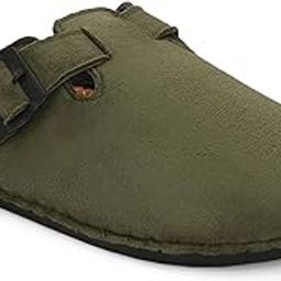 Men Suede Leather Clogs with Adjustable Strap & Cork Sole | Handcrafted Comfort Mules | Stylish Slip-On Leather Sandals for Men-image-34