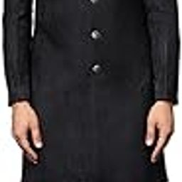 kisah Men's Navy Blue Sherwani Trousers Set, Cotton Full Sleaves, Knee Length, Straight, Regular Fit, Mandarin Collar Ethnic wear-picture-8