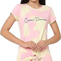 Women Tie & Dye Round Neck Half Sleeve Poly Brush Top & Bermuda Set-image-73