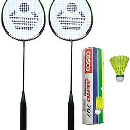 Cosco Cb-88 Aluminum Badminton Racket Pair with Aero 787 Nylon Shuttle Cock- Multicolour-picture-30