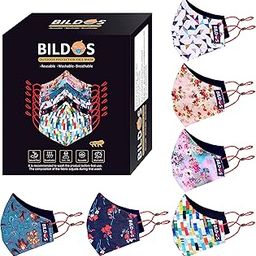 Cotton Cloth 3 Layer Super Breathable Without Valve Women's Face Mask Reusable & Washable Designer (Multicolour) - Pack of 6-17