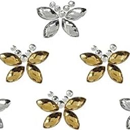 Comet Busters Beautiful Gold and Silver Butterfly Stone Face Gems Bindis (BIN1692)(10mm)-93