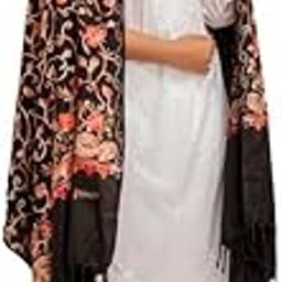Women's Emberoidered Woolen Stole Kashmiri Aari Wool Stole Shawl Wrap(Pack Of 1)-image-52