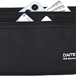 Money Belt - Passport Holder Secure Hidden Travel Wallet with RFID Blocking Undercover Fanny Pack Black-image-4