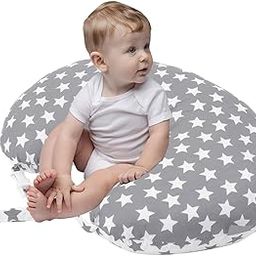 KEETATO Breast Feeding & Nursing Pillow with Buckle Adjustment. (Grey Star Printed)-image-68