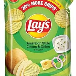 Lay's Potato Chips 48 Gram, American Style Cream & Onion Flavour, Crunchy Chips & Snacks (Weight May Vary)-30